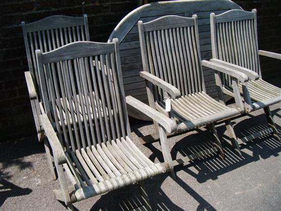 Teak garden table & 4 chairs